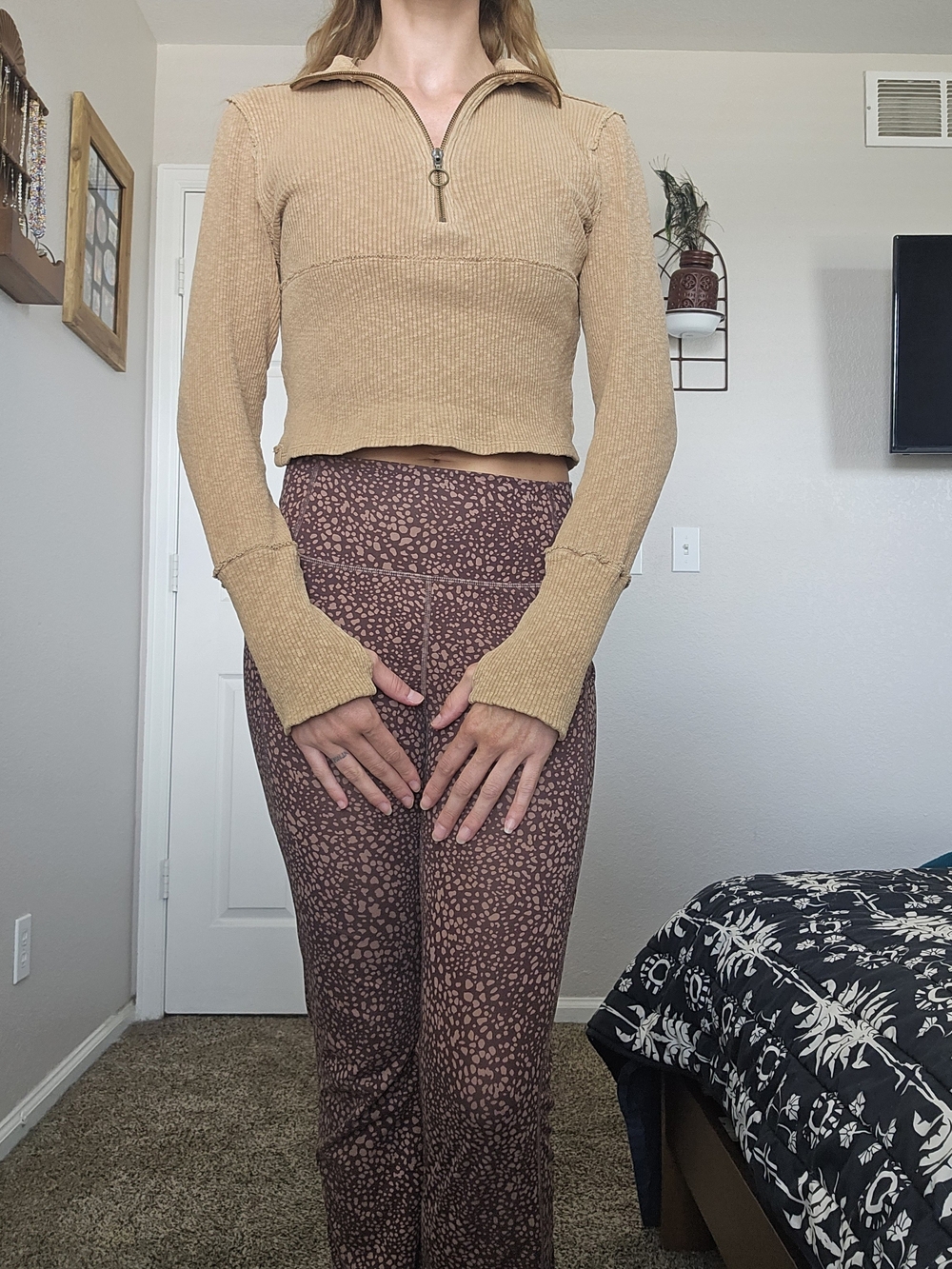 We The Free Cropped Half Zip Sweater